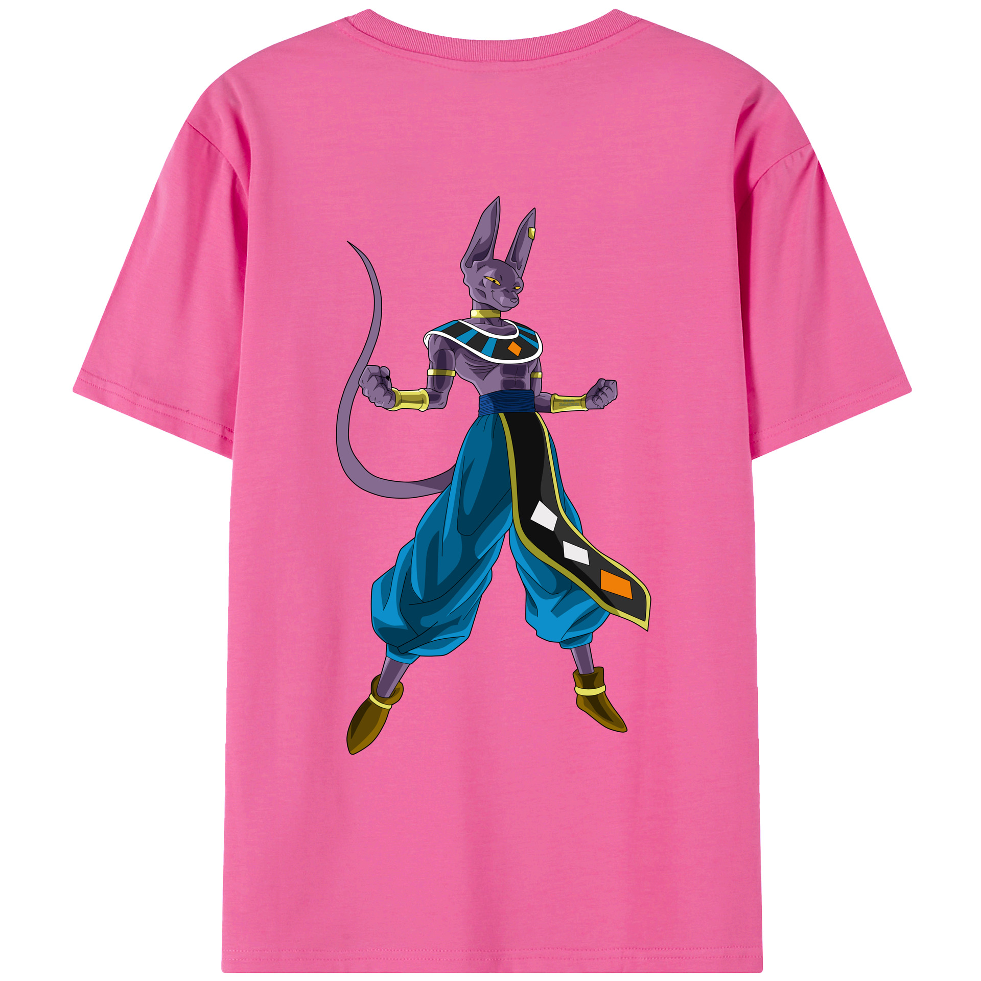 （画像用） ドラゴンボール ビルス 破壊神ビルス DRAGON BALL Beerus Birusu レディース半袖Tシャツ(バックプリント)